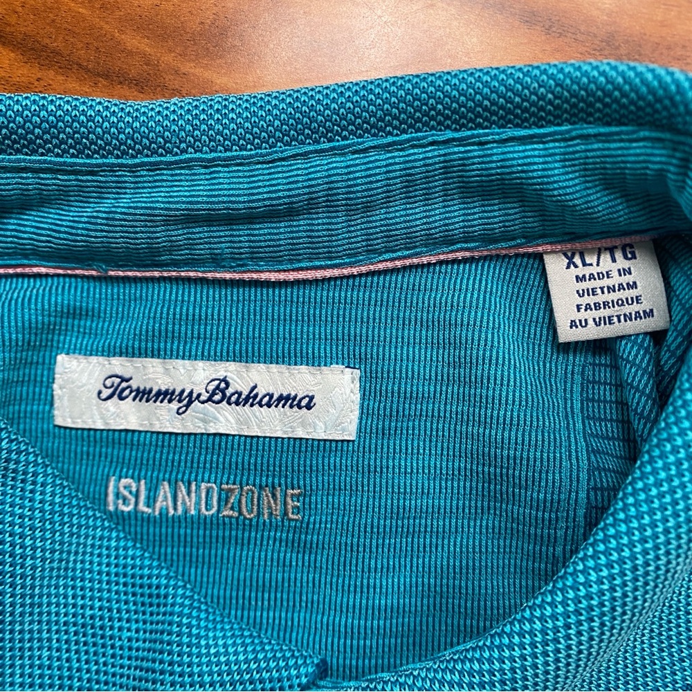 Tommy Bahama Islandzone Men's Teal Polo Shirt Size XL Coastal Nautical Casual - Picture 6 of 10